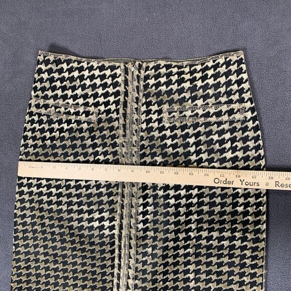 Vintage Houndstooth Skirt S Leather Reversble Rare Unique Bohochic Avante Garde* - Picture 6 of 8